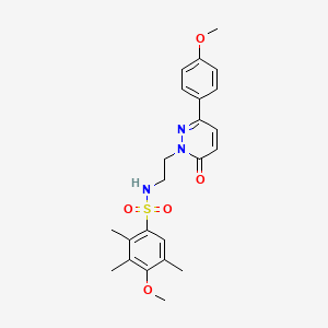 molecular formula C23H27N3O5S B2709066 4-methoxy-N-(2-(3-(4-methoxyphenyl)-6-oxopyridazin-1(6H)-yl)ethyl)-2,3,5-trimethylbenzenesulfonamide CAS No. 921512-50-7