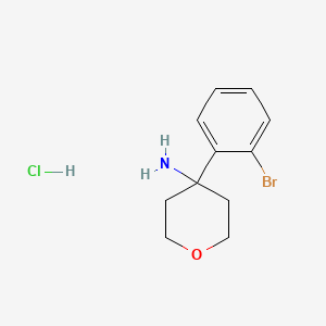 molecular formula C11H15BrClNO B2709072 4-(2-Bromophenyl)oxan-4-amine hydrochloride CAS No. 1385696-62-7