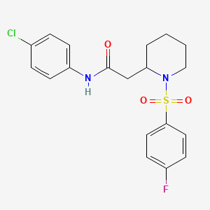 N-(4-chlorophenyl)-2-(1-((4-fluorophenyl)sulfonyl)piperidin-2-yl)acetamide