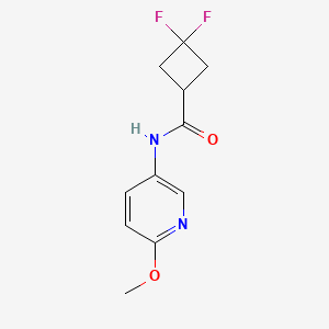 molecular formula C11H12F2N2O2 B2709082 3,3-Difluoro-N-(6-methoxypyridin-3-yl)cyclobutane-1-carboxamide CAS No. 2309231-90-9