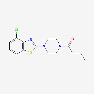 molecular formula C15H18ClN3OS B2709085 2-(4-Butyrylpiperazin-1-yl)-4-chloro-1,3-benzothiazole CAS No. 897479-81-1