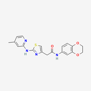 N-(2,3-dihydro-1,4-benzodioxin-6-yl)-2-{2-[(4-methylpyridin-2-yl)amino]-1,3-thiazol-4-yl}acetamide