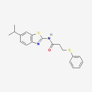 molecular formula C19H20N2OS2 B2709087 N-(6-isopropylbenzo[d]thiazol-2-yl)-3-(phenylthio)propanamide CAS No. 921109-97-9