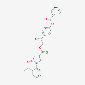 2-[4-(Benzoyloxy)phenyl]-2-oxoethyl 1-(2-ethylphenyl)-5-oxo-3-pyrrolidinecarboxylate