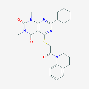 7-cyclohexyl-5-((2-(3,4-dihydroquinolin-1(2H)-yl)-2-oxoethyl)thio)-1,3-dimethylpyrimido[4,5-d]pyrimidine-2,4(1H,3H)-dione