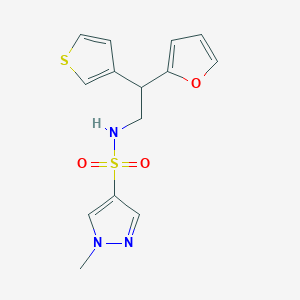 molecular formula C14H15N3O3S2 B2709093 N-[2-(furan-2-yl)-2-(thiophen-3-yl)ethyl]-1-methyl-1H-pyrazole-4-sulfonamide CAS No. 2097903-98-3