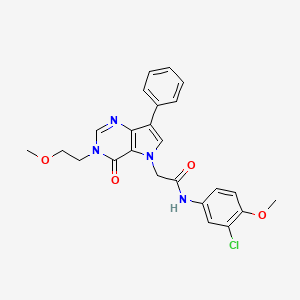 molecular formula C24H23ClN4O4 B2709094 N-(3-chloro-4-methoxyphenyl)-2-[3-(2-methoxyethyl)-4-oxo-7-phenyl-3,4-dihydro-5H-pyrrolo[3,2-d]pyrimidin-5-yl]acetamide CAS No. 1251585-72-4
