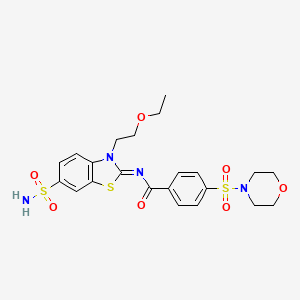 molecular formula C22H26N4O7S3 B2709098 (Z)-N-(3-(2-ethoxyethyl)-6-sulfamoylbenzo[d]thiazol-2(3H)-ylidene)-4-(morpholinosulfonyl)benzamide CAS No. 865173-84-8