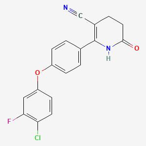 2-[4-(4-Chloro-3-fluorophenoxy)phenyl]-6-oxo-1,4,5,6-tetrahydro-3-pyridinecarbonitrile
