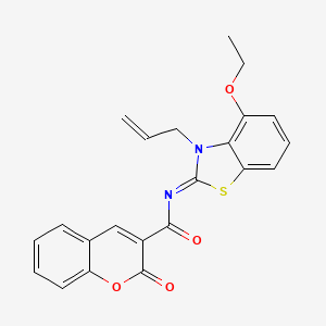 molecular formula C22H18N2O4S B2709105 (Z)-N-(3-allyl-4-ethoxybenzo[d]thiazol-2(3H)-ylidene)-2-oxo-2H-chromene-3-carboxamide CAS No. 868376-44-7