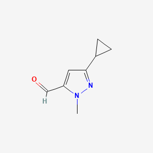 molecular formula C8H10N2O B2709107 3-cyclopropyl-1-methyl-1H-pyrazole-5-carbaldehyde CAS No. 1245808-37-0