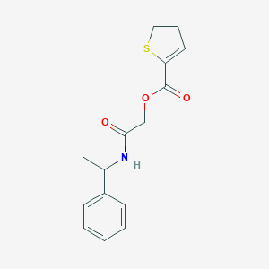 molecular formula C15H15NO3S B270911 2-Oxo-2-[(1-phenylethyl)amino]ethyl 2-thiophenecarboxylate 