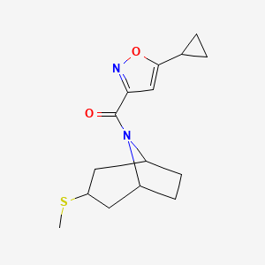 (5-cyclopropylisoxazol-3-yl)((1R,5S)-3-(methylthio)-8-azabicyclo[3.2.1]octan-8-yl)methanone