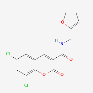 molecular formula C15H9Cl2NO4 B2709119 6,8-dichloro-N-(furan-2-ylmethyl)-2-oxo-2H-chromene-3-carboxamide CAS No. 663928-96-9