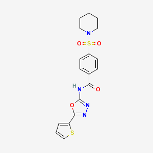 4-piperidin-1-ylsulfonyl-N-(5-thiophen-2-yl-1,3,4-oxadiazol-2-yl)benzamide