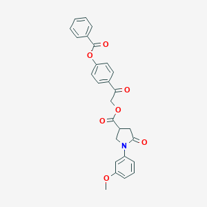 molecular formula C27H23NO7 B270913 2-[4-(Benzoyloxy)phenyl]-2-oxoethyl 1-(3-methoxyphenyl)-5-oxo-3-pyrrolidinecarboxylate 