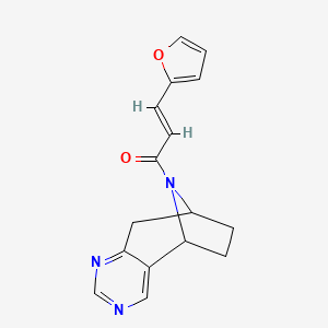 (E)-3-(furan-2-yl)-1-((5R,8S)-6,7,8,9-tetrahydro-5H-5,8-epiminocyclohepta[d]pyrimidin-10-yl)prop-2-en-1-one