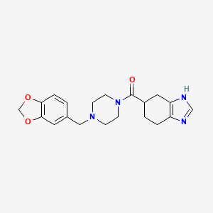 molecular formula C20H24N4O3 B2709133 (4-(benzo[d][1,3]dioxol-5-ylmethyl)piperazin-1-yl)(4,5,6,7-tetrahydro-1H-benzo[d]imidazol-5-yl)methanone CAS No. 2034503-78-9