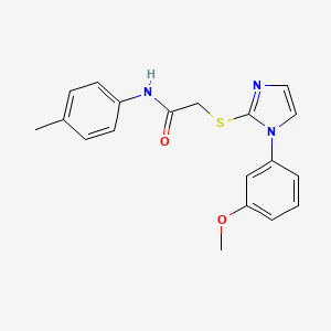 molecular formula C19H19N3O2S B2709145 2-[1-(3-methoxyphenyl)imidazol-2-yl]sulfanyl-N-(4-methylphenyl)acetamide CAS No. 688335-68-4