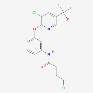 molecular formula C16H13Cl2F3N2O2 B2709148 4-chloro-N-(3-{[3-chloro-5-(trifluoromethyl)-2-pyridinyl]oxy}phenyl)butanamide CAS No. 339014-67-4