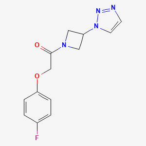molecular formula C13H13FN4O2 B2709149 1-(3-(1H-1,2,3-triazol-1-yl)azetidin-1-yl)-2-(4-fluorophenoxy)ethanone CAS No. 2034312-24-6