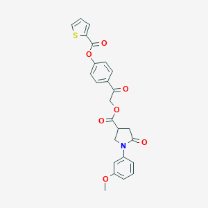 molecular formula C25H21NO7S B270915 2-Oxo-2-{4-[(2-thienylcarbonyl)oxy]phenyl}ethyl 1-(3-methoxyphenyl)-5-oxo-3-pyrrolidinecarboxylate 