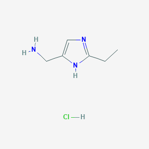 molecular formula C6H12ClN3 B2709152 (2-乙基-1H-咪唑-5-基)甲胺；盐酸盐 CAS No. 2138245-99-3
