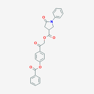 molecular formula C26H21NO6 B270916 2-[4-(Benzoyloxy)phenyl]-2-oxoethyl 5-oxo-1-phenyl-3-pyrrolidinecarboxylate 