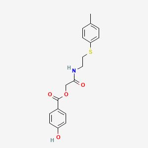 molecular formula C18H19NO4S B2709164 ({2-[(4-Methylphenyl)sulfanyl]ethyl}carbamoyl)methyl 4-hydroxybenzoate CAS No. 879320-34-0