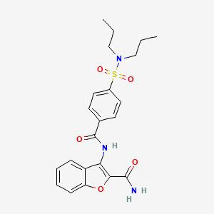 molecular formula C22H25N3O5S B2709167 3-(4-(N,N-dipropylsulfamoyl)benzamido)benzofuran-2-carboxamide CAS No. 477511-41-4