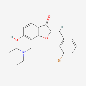 molecular formula C20H20BrNO3 B2709170 (Z)-2-(3-bromobenzylidene)-7-((diethylamino)methyl)-6-hydroxybenzofuran-3(2H)-one CAS No. 929506-12-7