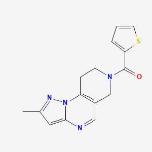 molecular formula C15H14N4OS B2709172 (2-methyl-8,9-dihydropyrazolo[1,5-a]pyrido[3,4-e]pyrimidin-7(6H)-yl)(thiophen-2-yl)methanone CAS No. 1797643-86-7