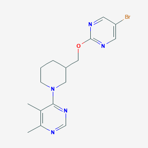 molecular formula C16H20BrN5O B2709176 4-[3-[(5-Bromopyrimidin-2-yl)oxymethyl]piperidin-1-yl]-5,6-dimethylpyrimidine CAS No. 2380009-44-7