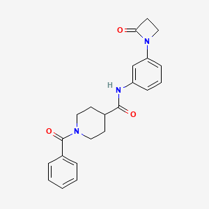 1-Benzoyl-N-[3-(2-oxoazetidin-1-yl)phenyl]piperidine-4-carboxamide
