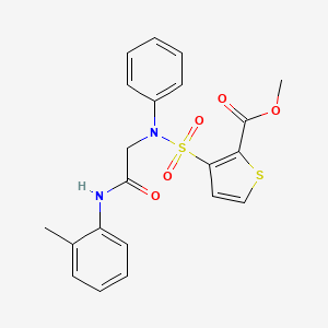 molecular formula C21H20N2O5S2 B2709178 甲基 3-[{2-[(2-甲基苯基)氨基]-2-氧代乙基}(苯基)磺酰]噻吩-2-甲酸酯 CAS No. 895264-07-0