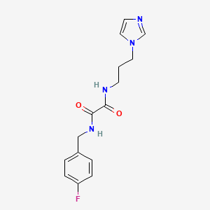 molecular formula C15H17FN4O2 B2709190 N1-(3-(1H-imidazol-1-yl)propyl)-N2-(4-fluorobenzyl)oxalamide CAS No. 941921-35-3