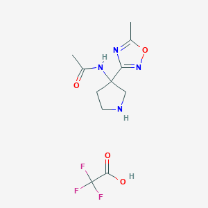 N-[3-(5-methyl-1,2,4-oxadiazol-3-yl)pyrrolidin-3-yl]acetamide, trifluoroacetic acid