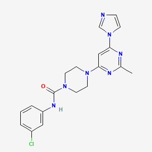 molecular formula C19H20ClN7O B2709194 4-(6-(1H-imidazol-1-yl)-2-methylpyrimidin-4-yl)-N-(3-chlorophenyl)piperazine-1-carboxamide CAS No. 1203370-06-2