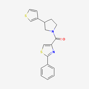 (2-Phenylthiazol-4-yl)(3-(thiophen-3-yl)pyrrolidin-1-yl)methanone