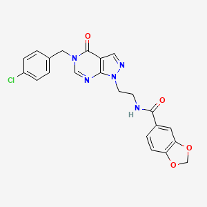 N-(2-(5-(4-chlorobenzyl)-4-oxo-4,5-dihydro-1H-pyrazolo[3,4-d]pyrimidin-1-yl)ethyl)benzo[d][1,3]dioxole-5-carboxamide