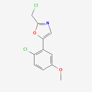 molecular formula C11H9Cl2NO2 B2709204 5-(2-Chloro-5-methoxyphenyl)-2-(chloromethyl)-1,3-oxazole CAS No. 2253641-31-3