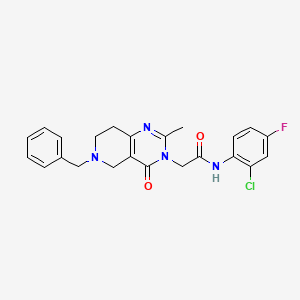 molecular formula C23H22ClFN4O2 B2709212 2-(6-benzyl-2-methyl-4-oxo-5,6,7,8-tetrahydropyrido[4,3-d]pyrimidin-3(4H)-yl)-N-(2-chloro-4-fluorophenyl)acetamide CAS No. 1251620-83-3