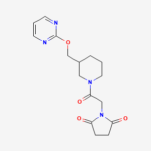 1-[2-Oxo-2-[3-(pyrimidin-2-yloxymethyl)piperidin-1-yl]ethyl]pyrrolidine-2,5-dione