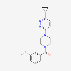 (4-(6-Cyclopropylpyridazin-3-yl)piperazin-1-yl)(3-(methylthio)phenyl)methanone