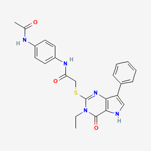 N-[4-(acetylamino)phenyl]-2-[(3-ethyl-4-oxo-7-phenyl-4,5-dihydro-3H-pyrrolo[3,2-d]pyrimidin-2-yl)sulfanyl]acetamide