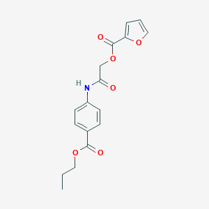 molecular formula C17H17NO6 B270924 2-Oxo-2-[4-(propoxycarbonyl)anilino]ethyl 2-furoate 