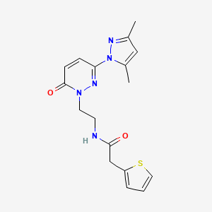 N-(2-(3-(3,5-dimethyl-1H-pyrazol-1-yl)-6-oxopyridazin-1(6H)-yl)ethyl)-2-(thiophen-2-yl)acetamide