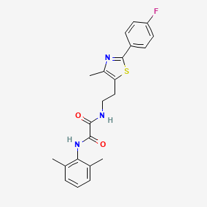 molecular formula C22H22FN3O2S B2709253 N'-(2,6-二甲基苯基)-N-[2-[2-(4-氟苯基)-4-甲基-1,3-噻唑-5-基]乙基]羧酰胺 CAS No. 895802-41-2