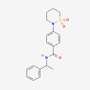 molecular formula C19H22N2O3S B2709254 4-(1,1-dioxido-1,2-thiazinan-2-yl)-N-(1-phenylethyl)benzamide CAS No. 899994-45-7