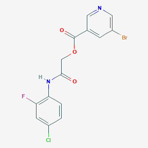 molecular formula C14H9BrClFN2O3 B2709255 [2-(4-Chloro-2-fluoroanilino)-2-oxoethyl] 5-bromopyridine-3-carboxylate CAS No. 733020-44-5